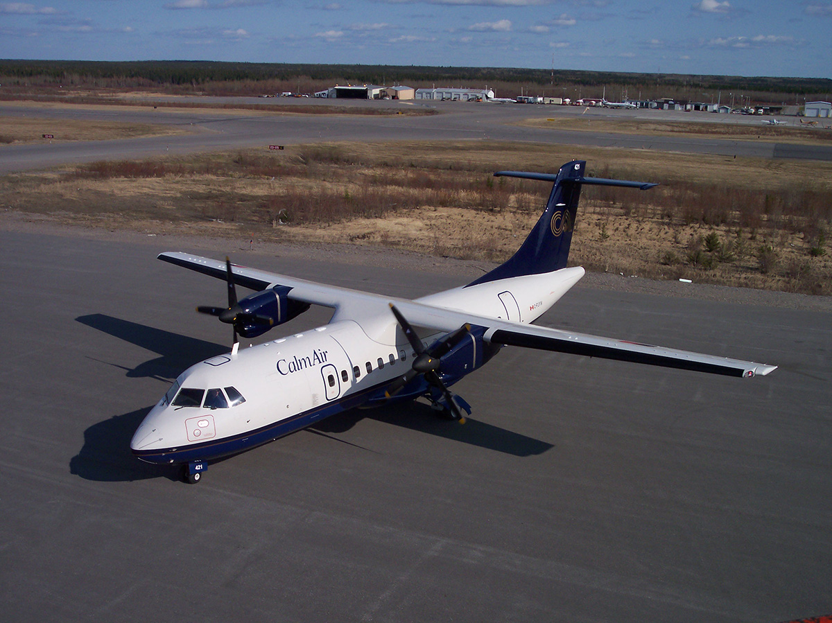 ATR 42 aircraft standing at airport